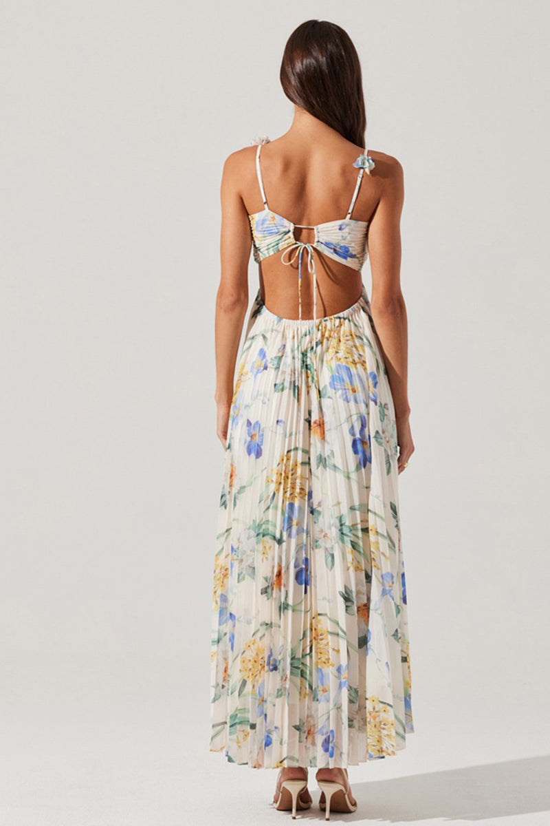 Astr - Emese Dress in Blue Multi Floral