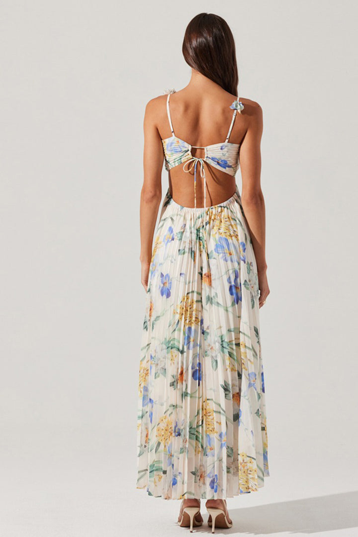 Astr - Emese Dress in Blue Multi Floral