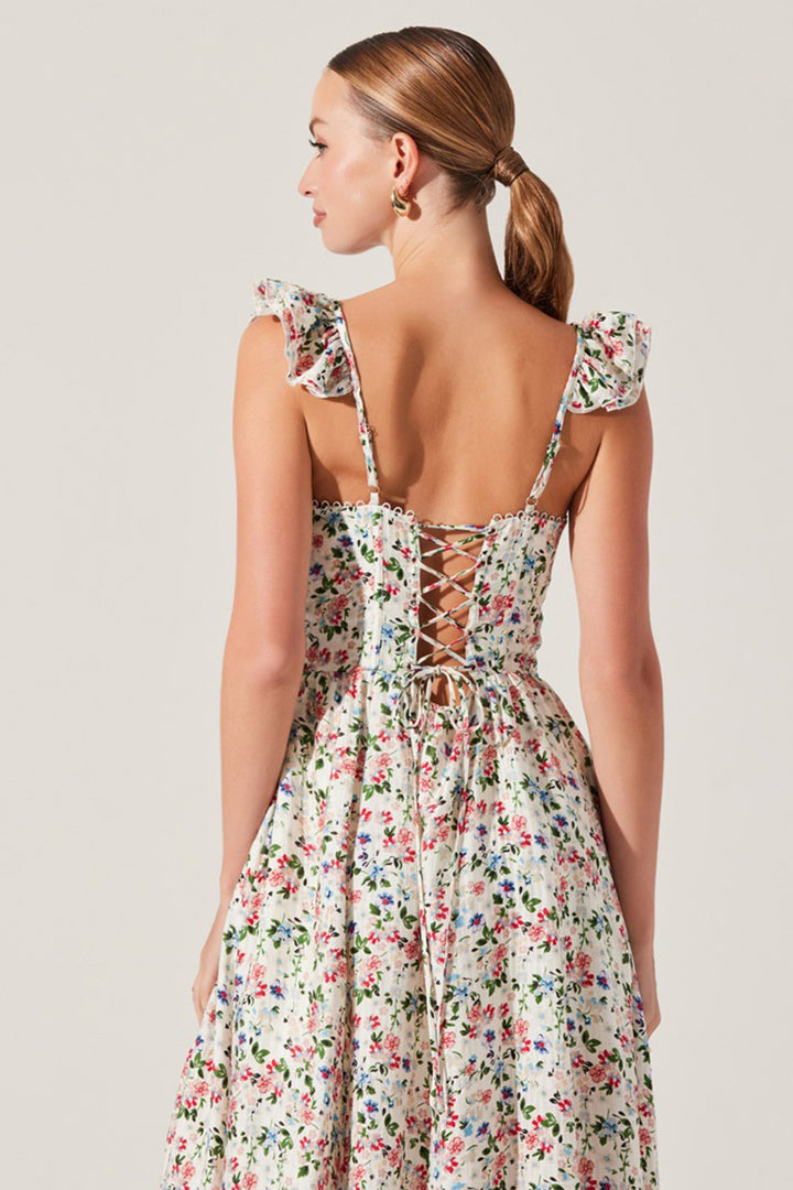 Astr - Wedelia Dress in Cream Multi Floral