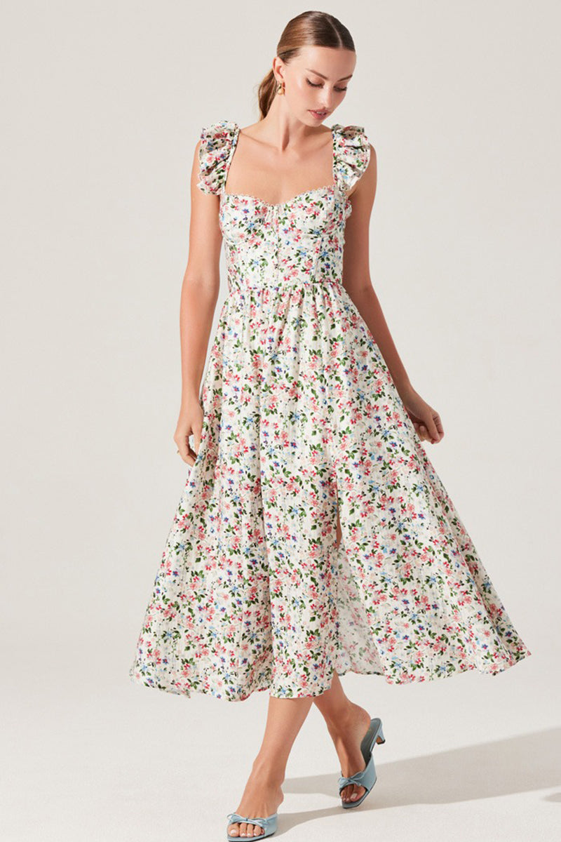 Astr - Wedelia Dress in Cream Multi Floral