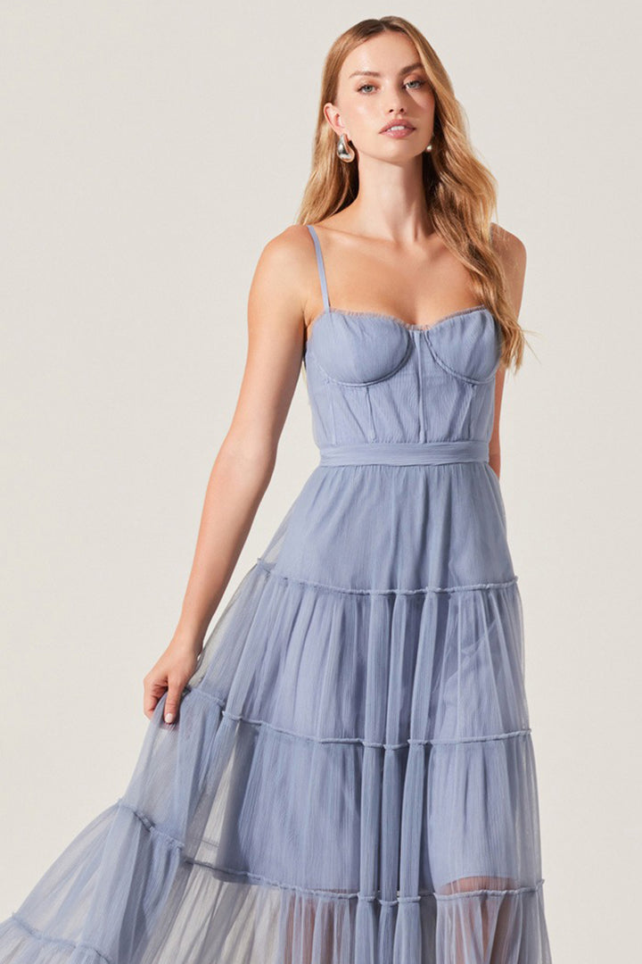 Astr - Mireya Dress in Dusty Blue