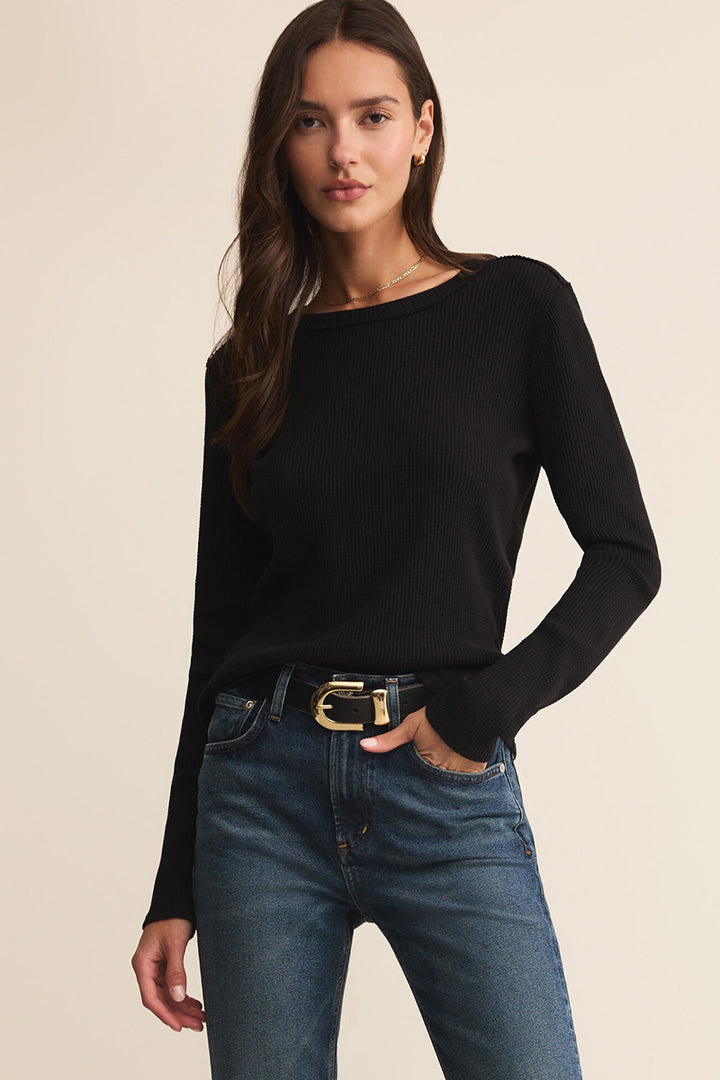 Z Supply - Arlet Mini Thermal Top in Black