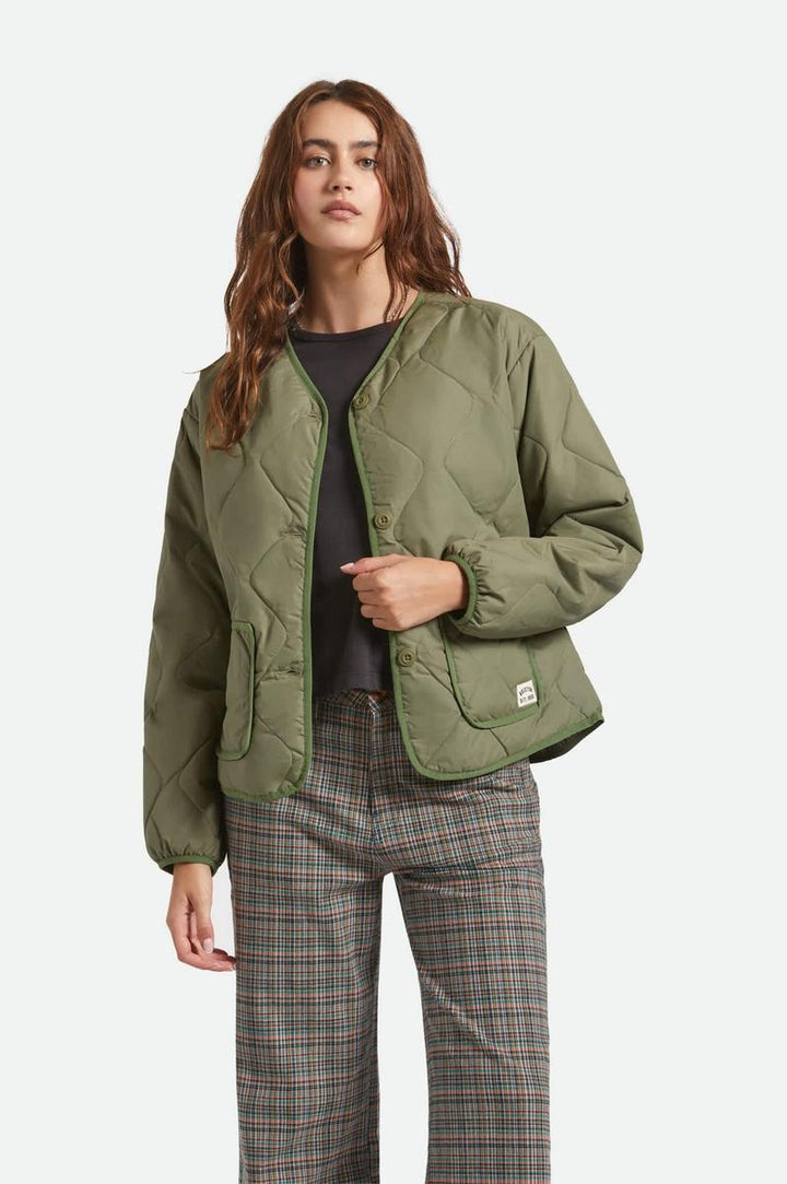 Brixton - Delilah Quilted Jacket in Olive Surplus