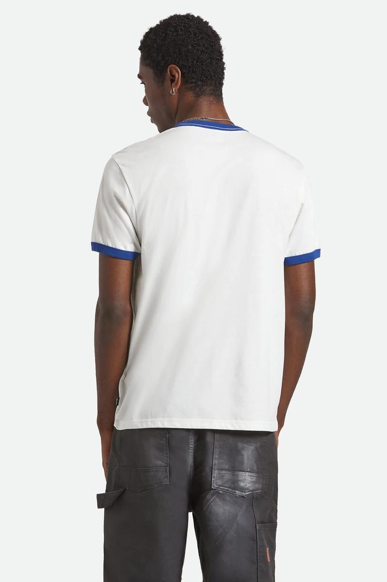 Brixton - Ford King Of The Mountains Short Sleeve Ringer T-Shirt in Wimbledon White