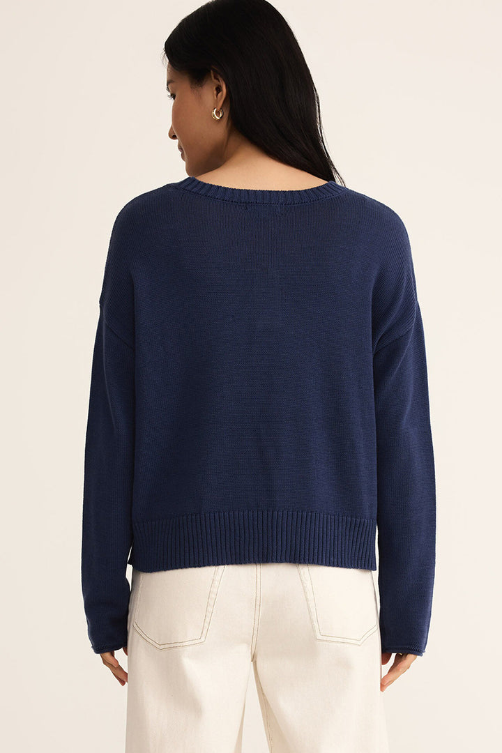 Z Supply - Sienna USA Sweater in Yacht Blue