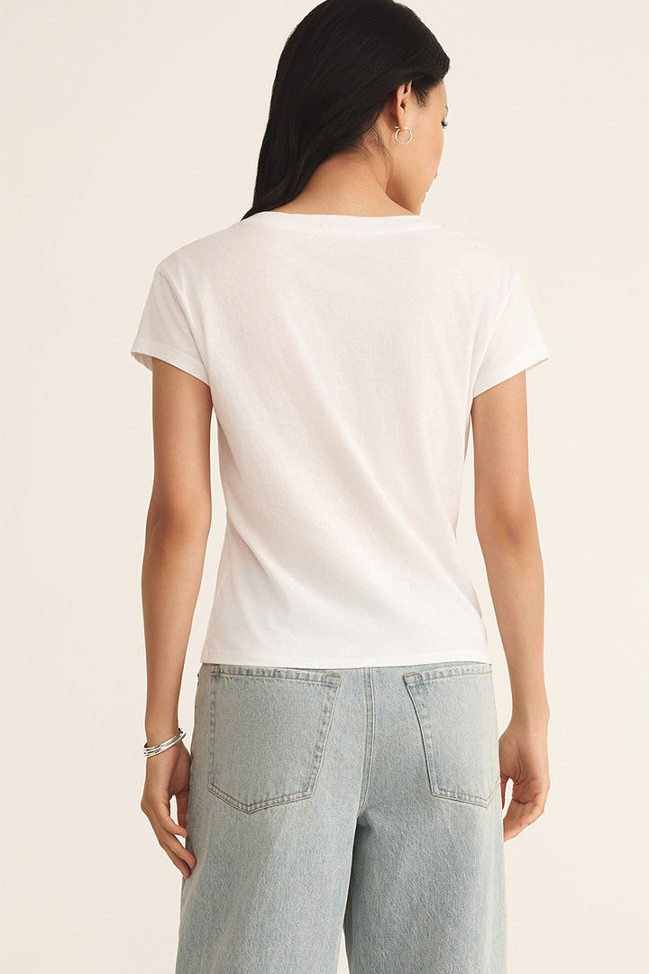 Z Supply - Modern Jersey V-Neck Tee in White