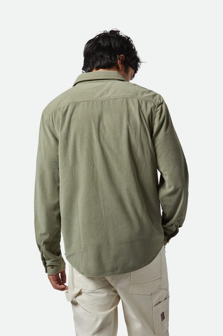 Brixton - The Field Corduroy Overshirt in Military Olive