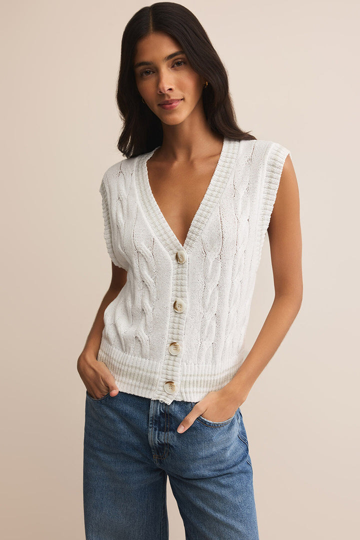 Z Supply - Fiarway Knit Vest in White