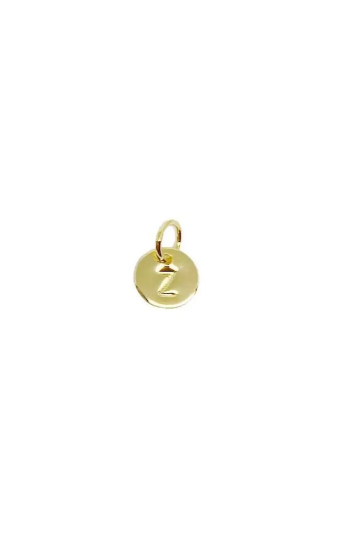 GoldFi - Stamped Tiny Initial Letter Charm in 18k Gold Fill - Z