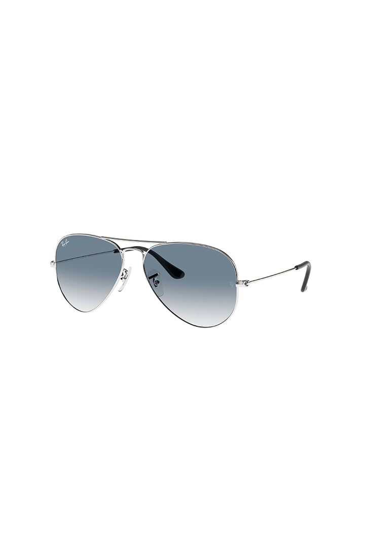 Ray Ban - Aviator Large Metal in Silver size 55 with Clear Gradient Blue Crystal Lenses - RB3025003/3F