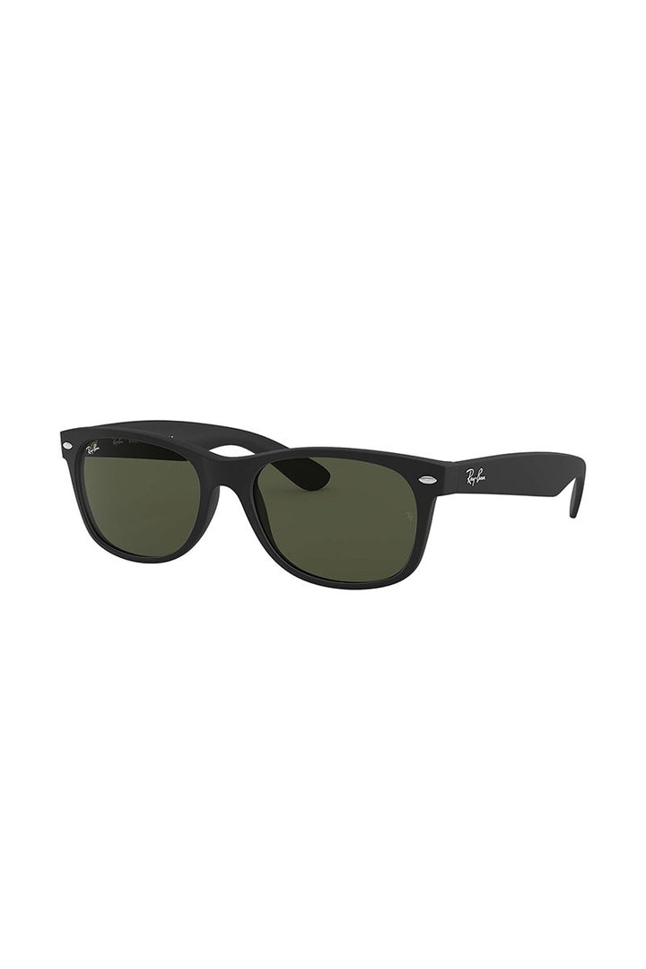 Ray Ban - New Wayfarer Classic in Black Rubber Frames with Polar Green Lenses - RB2132622/58