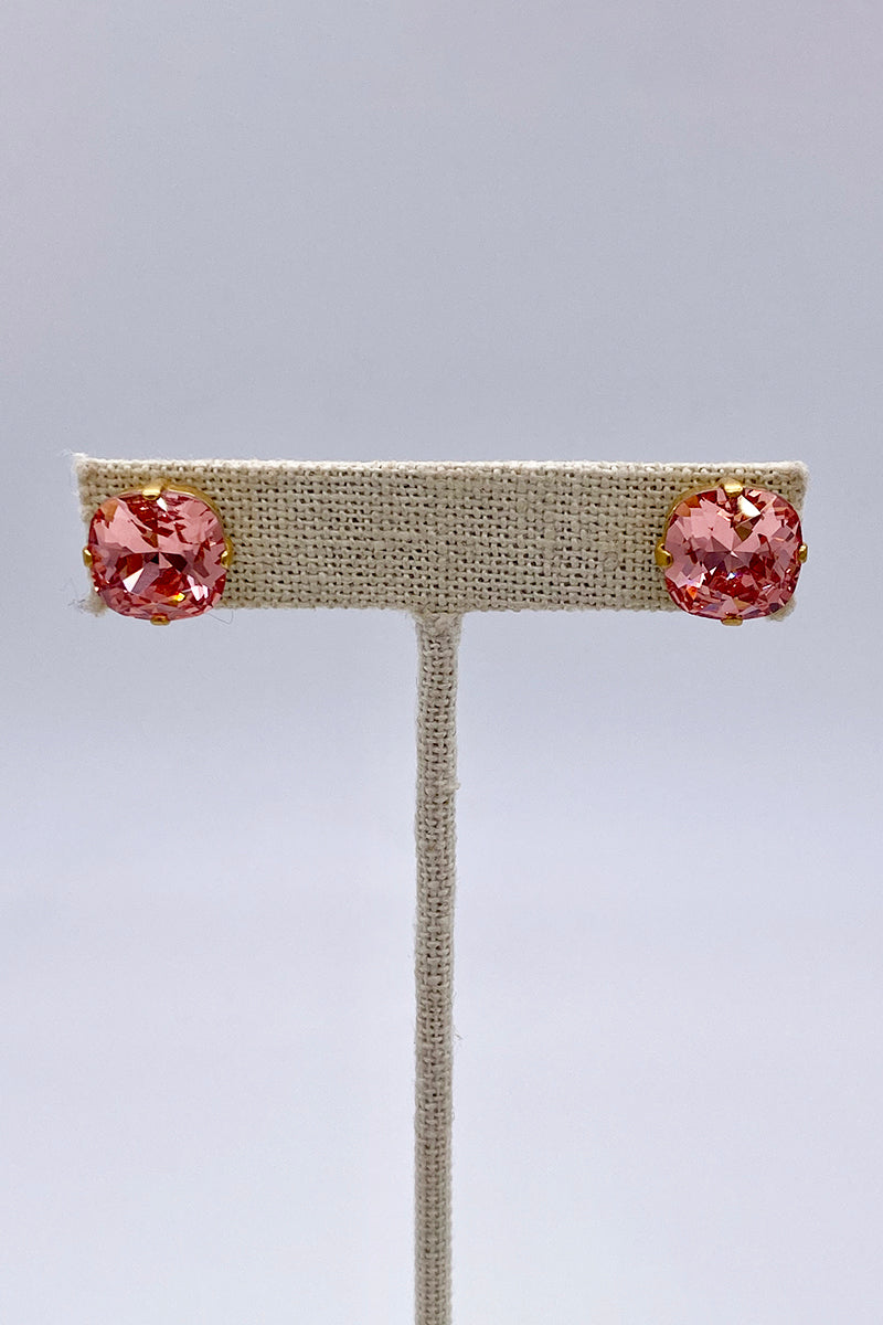 La Vie Parisienne - Peach Swarovski Crystal Stud Earrings