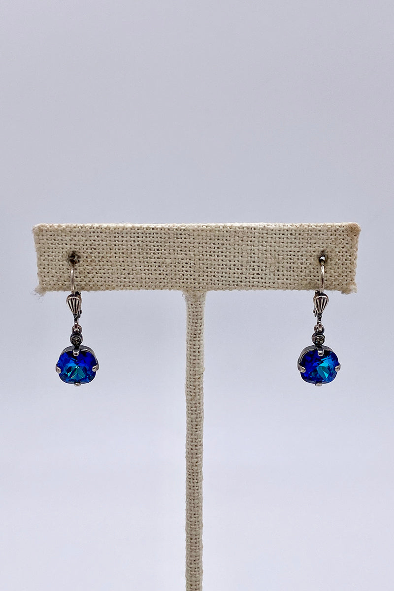 La Vie Parisienne - Sky Swarovski Crystal Leverback Hanging Stud Earrings